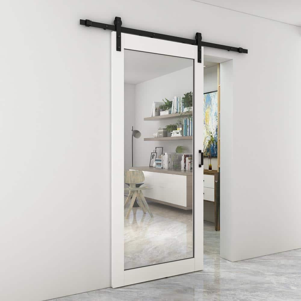 Calhome Sliding Mirror Barn Door with Hardware Kit and Door Handle