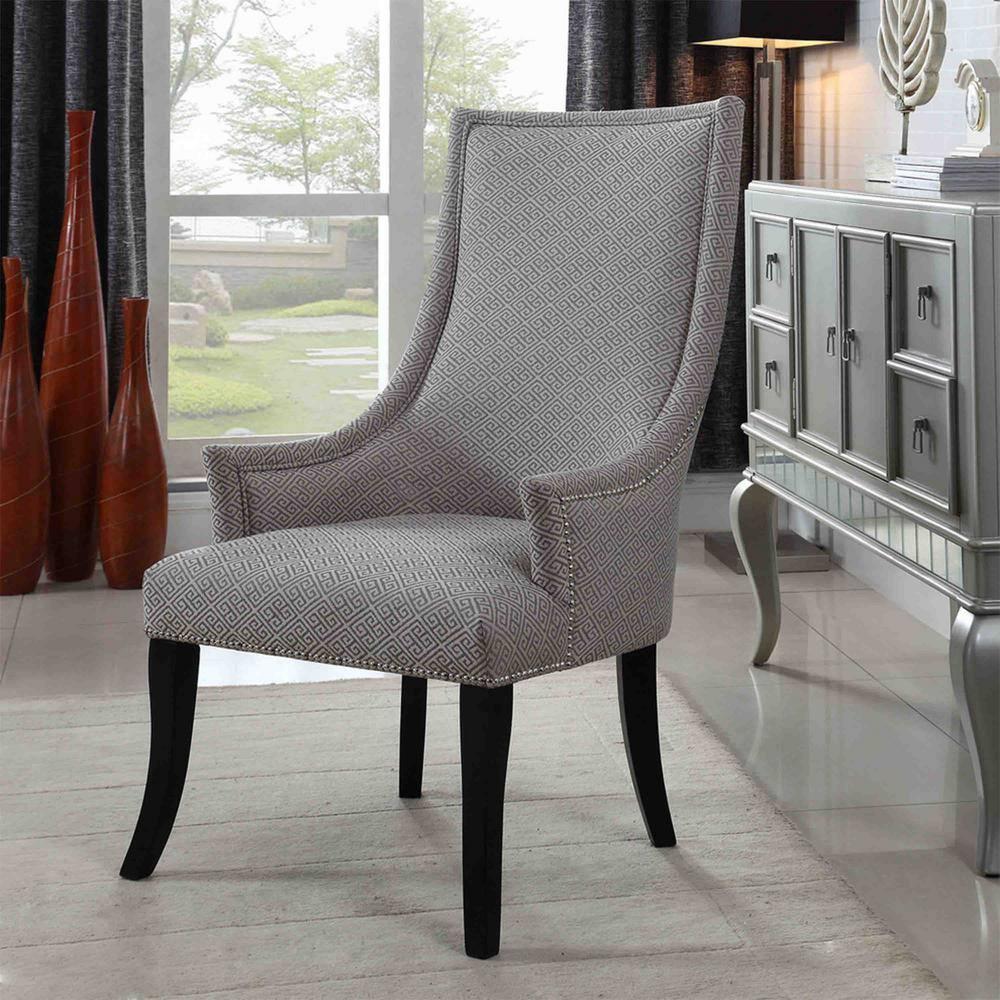Best Master Republic Polyester Fabric Upholstered Acent Chair - Taupe/Light Gray