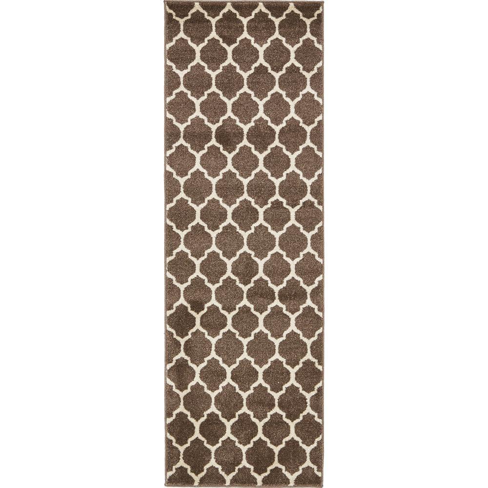 Unique Loom 2' 0 x 6' 1 Trellis Philadelphia Brown Area Rug