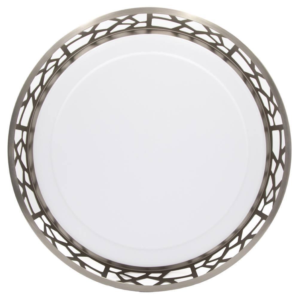 Maxxima 14 in. Decorative LED Semi-Flush Mount Ceiling Light, Dimmable, 3000K Warm White, 1400 Lumens, Satin Nickel