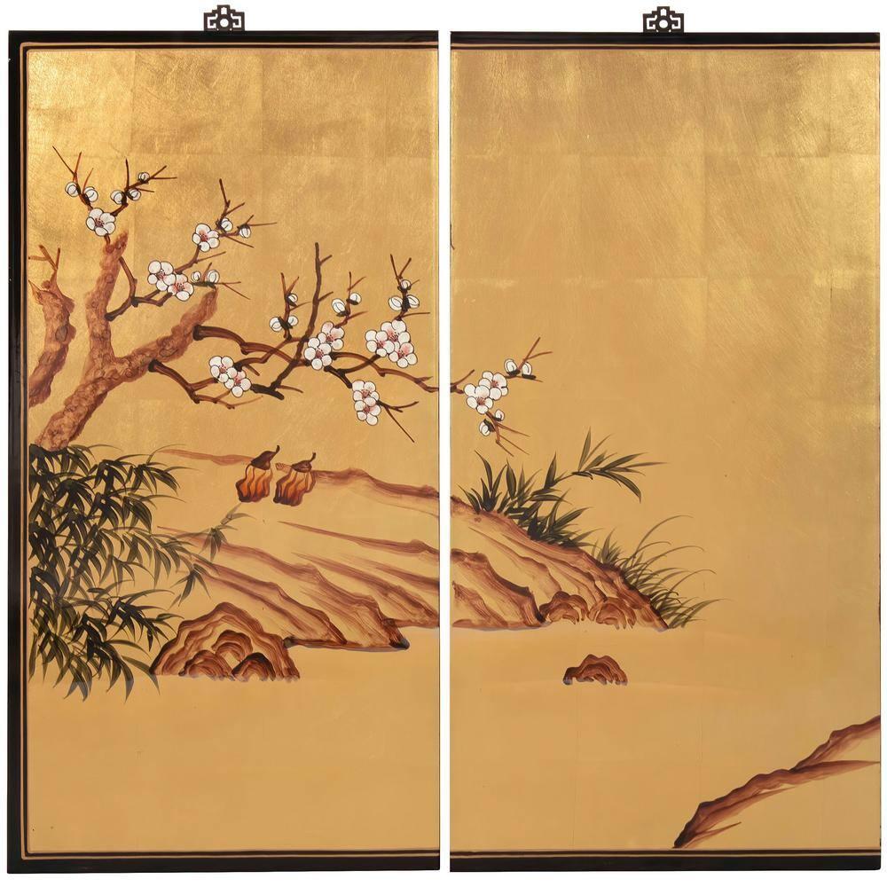 Oriental Furniture 36" H x 72" W 4 - Piece Wall Décor