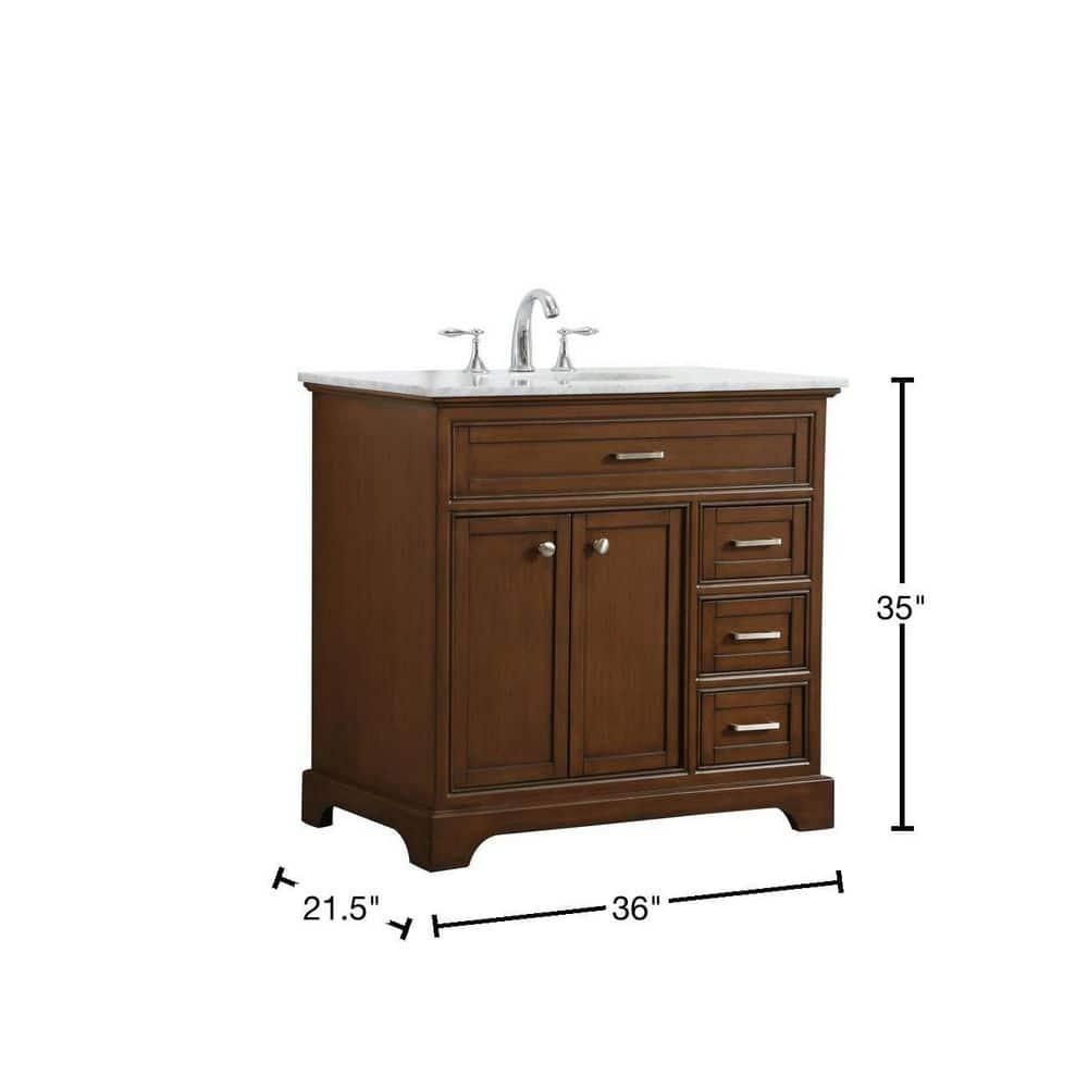 Hermes 36'' Single Bathroom Vanity with Marble Top
