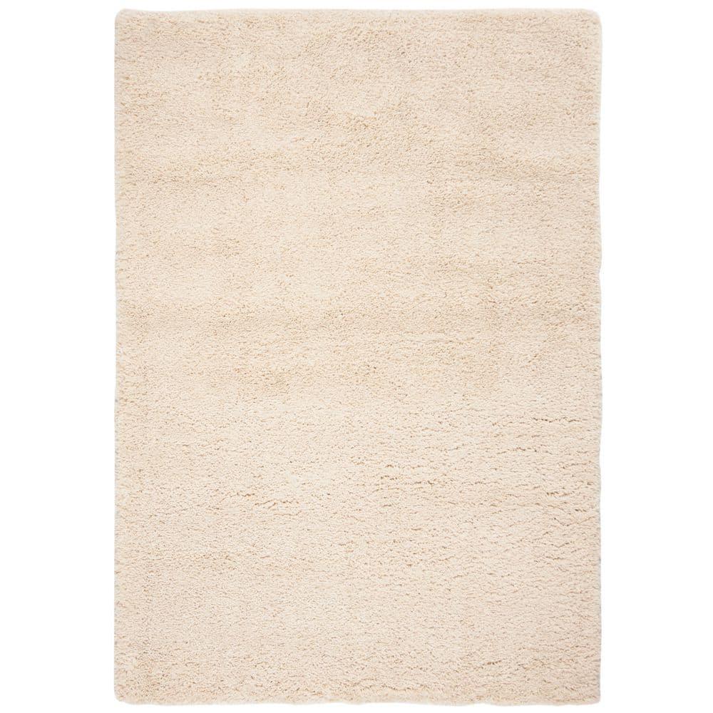 SAFAVIEH Fontana Jamie Solid Shag Area Rug, Creme, 4' x 6'