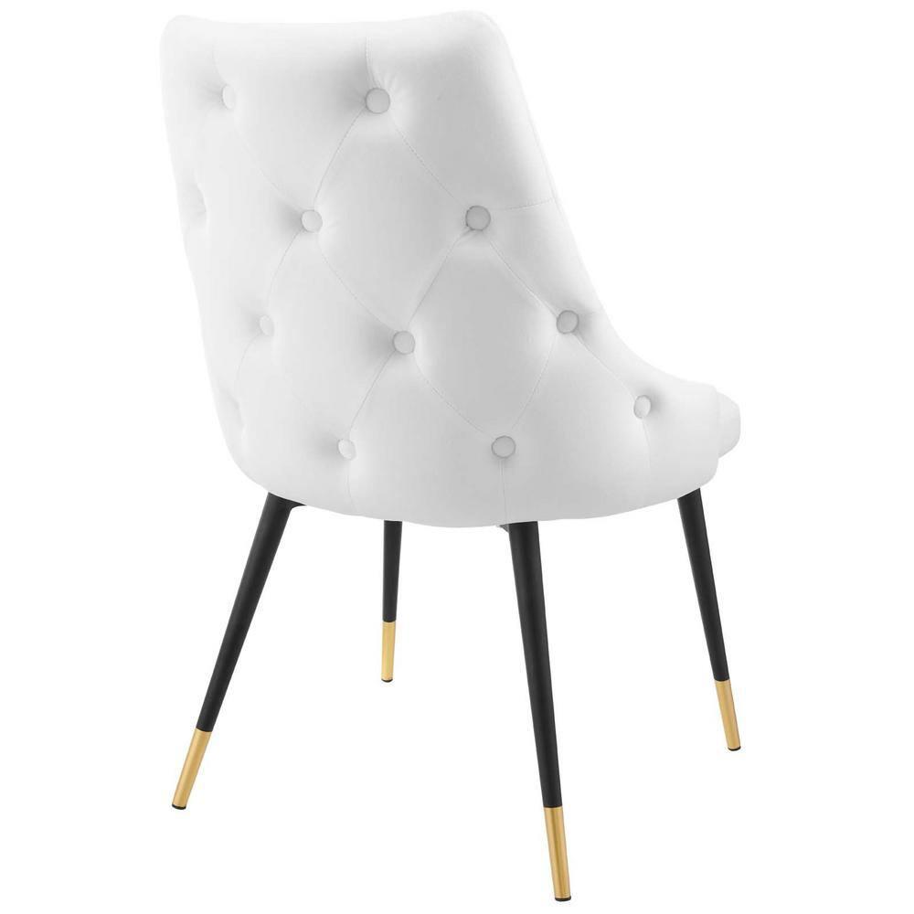 Modway Adorn 17.5" Tufted Performance Velvet Dining Side Chair in White