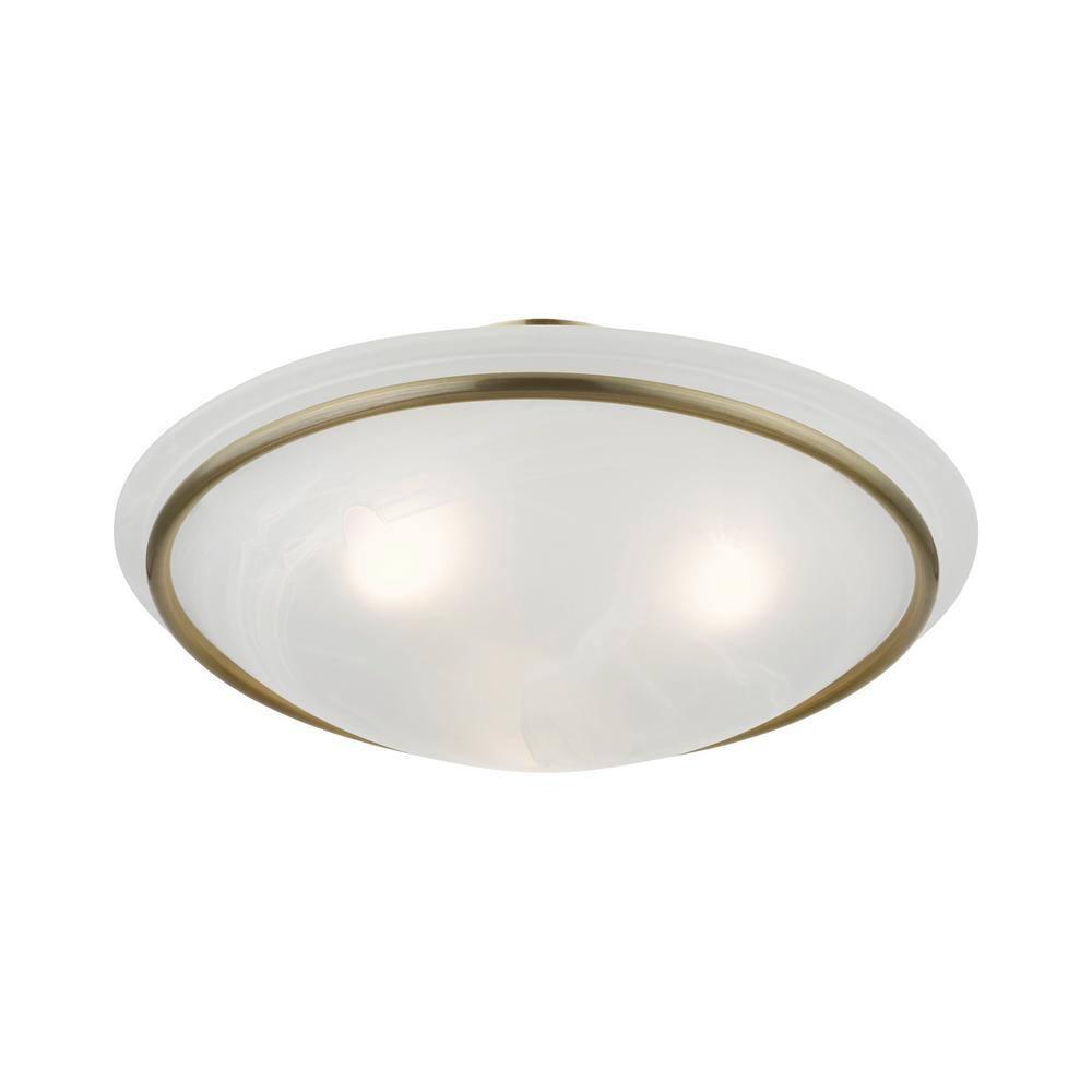 Livex Lighting Newburgh 3 - Light Semi-Flush Mount in Antique Brass