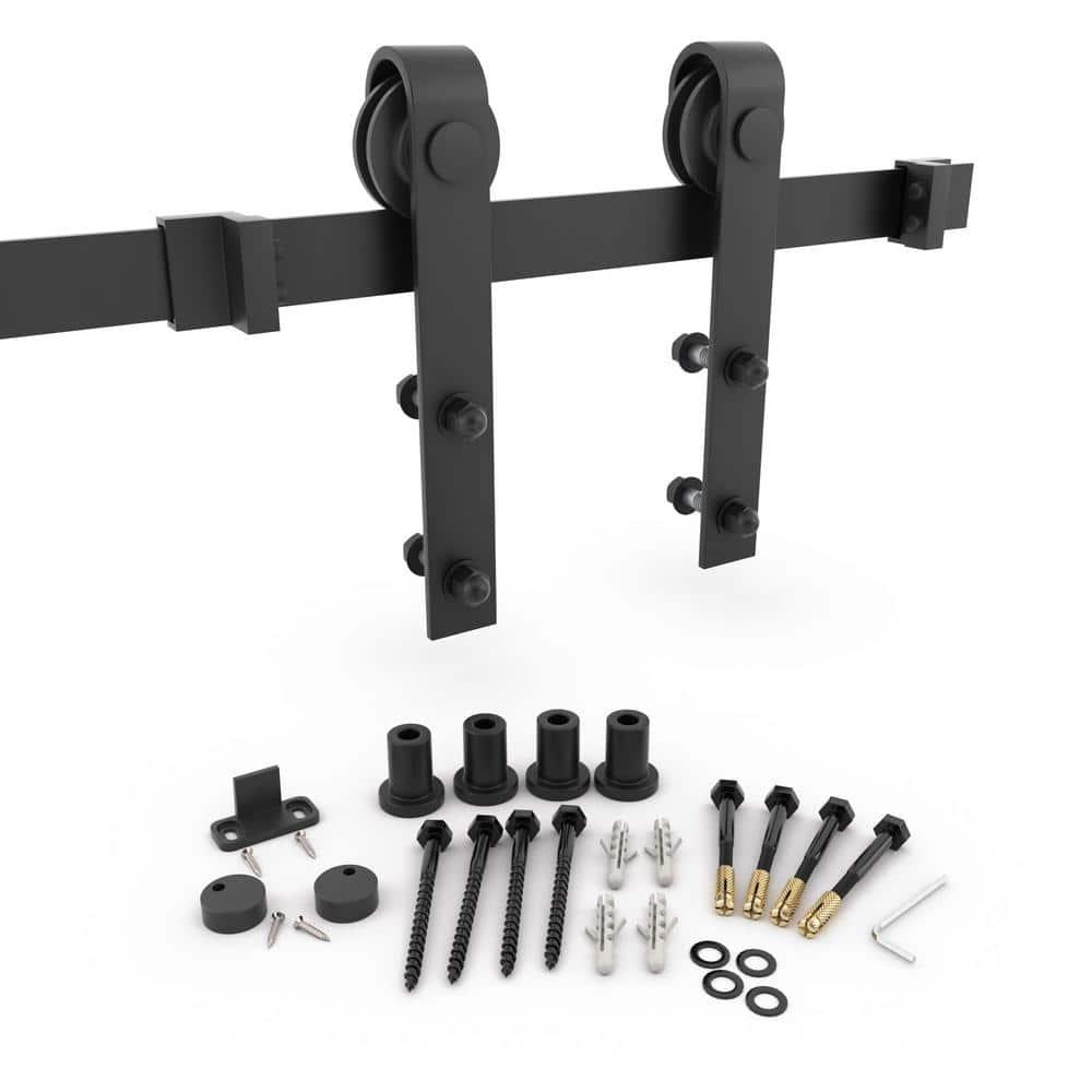 72-in. Matte Black Barn Door Hardware Kit
