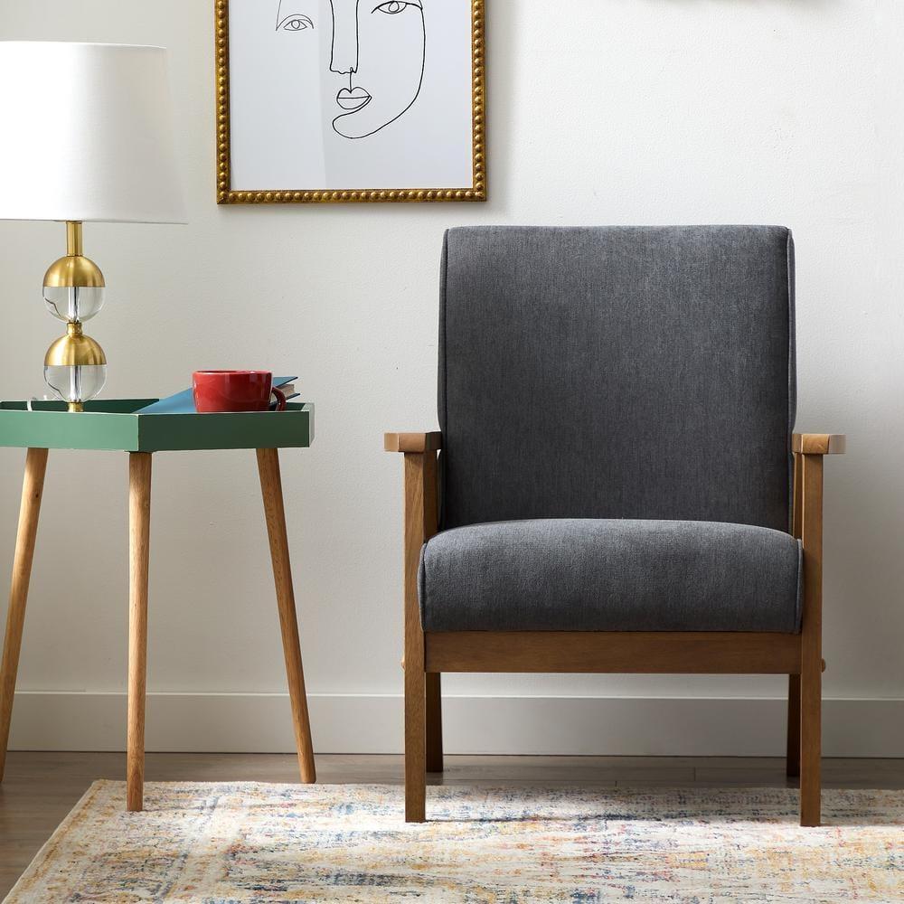 Lara Exposed Arm Accent Chair Charcoal - Brookside Home