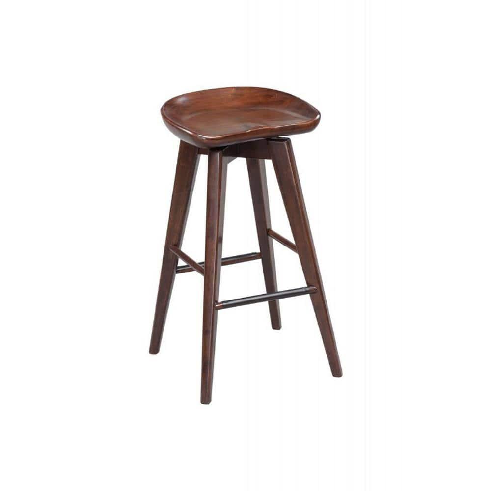 Bali 31" Barstools Hardwood/Espresso - Boraam: Fixed Height, Backless, 300 lbs Capacity