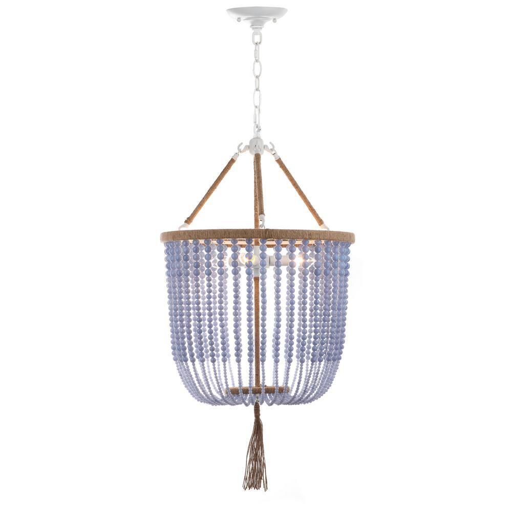 Angie Beads Pendant Lamp - LIT4476 - Blue - Safavieh