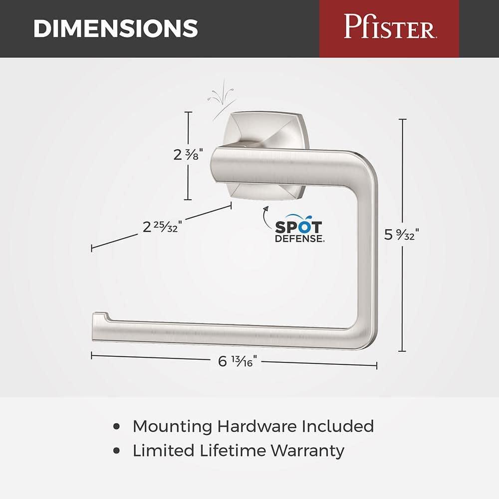 Pfister Vaneri Towel Ring, Hand Towel Holder for Bathroom, Wall-Mounted, Screw-In, Spot Defense Brushed Nickel Finish, BRBVRI0GS