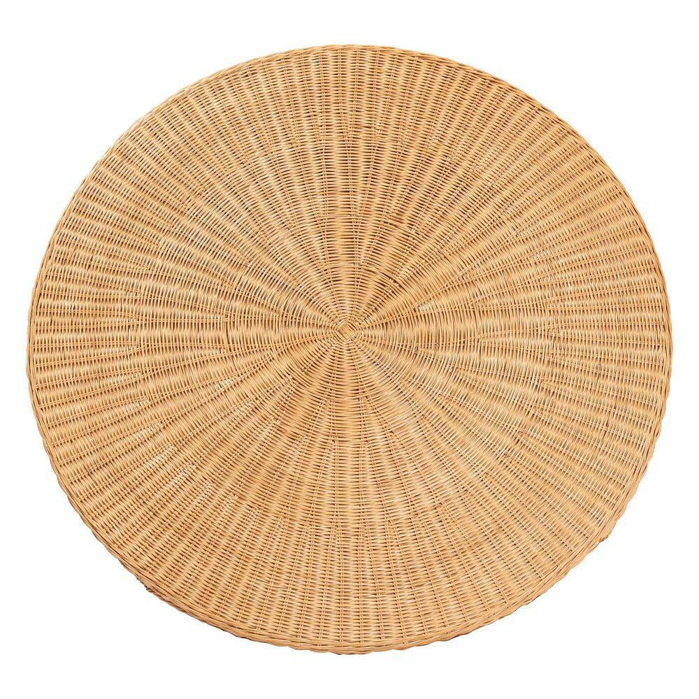 bali & pari Abena Bohemian Scalloped Light Honey Rattan Dining Table