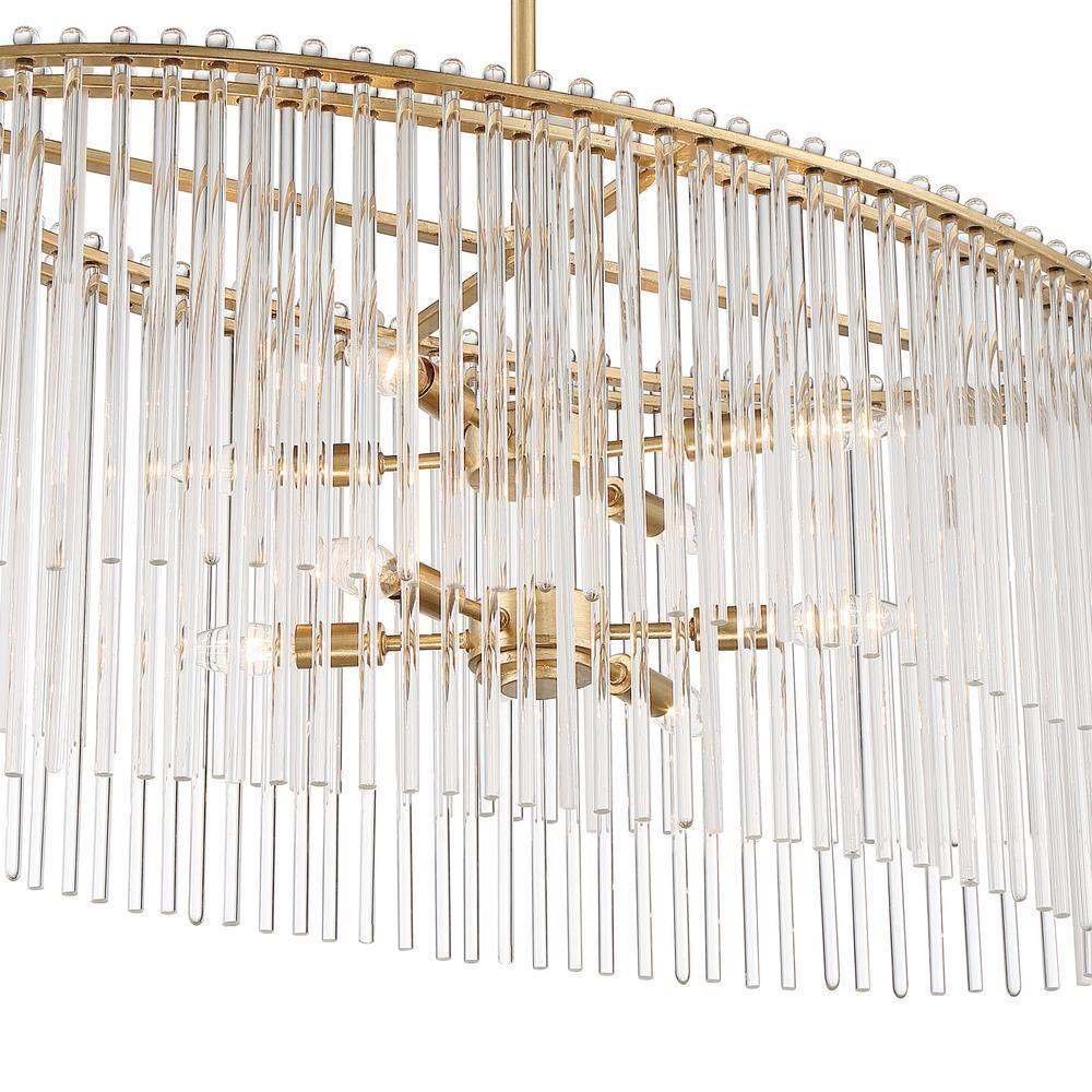 Crystorama Bleecker 8 Light Antique Gold Chandelier - 36'' W x 16'' H