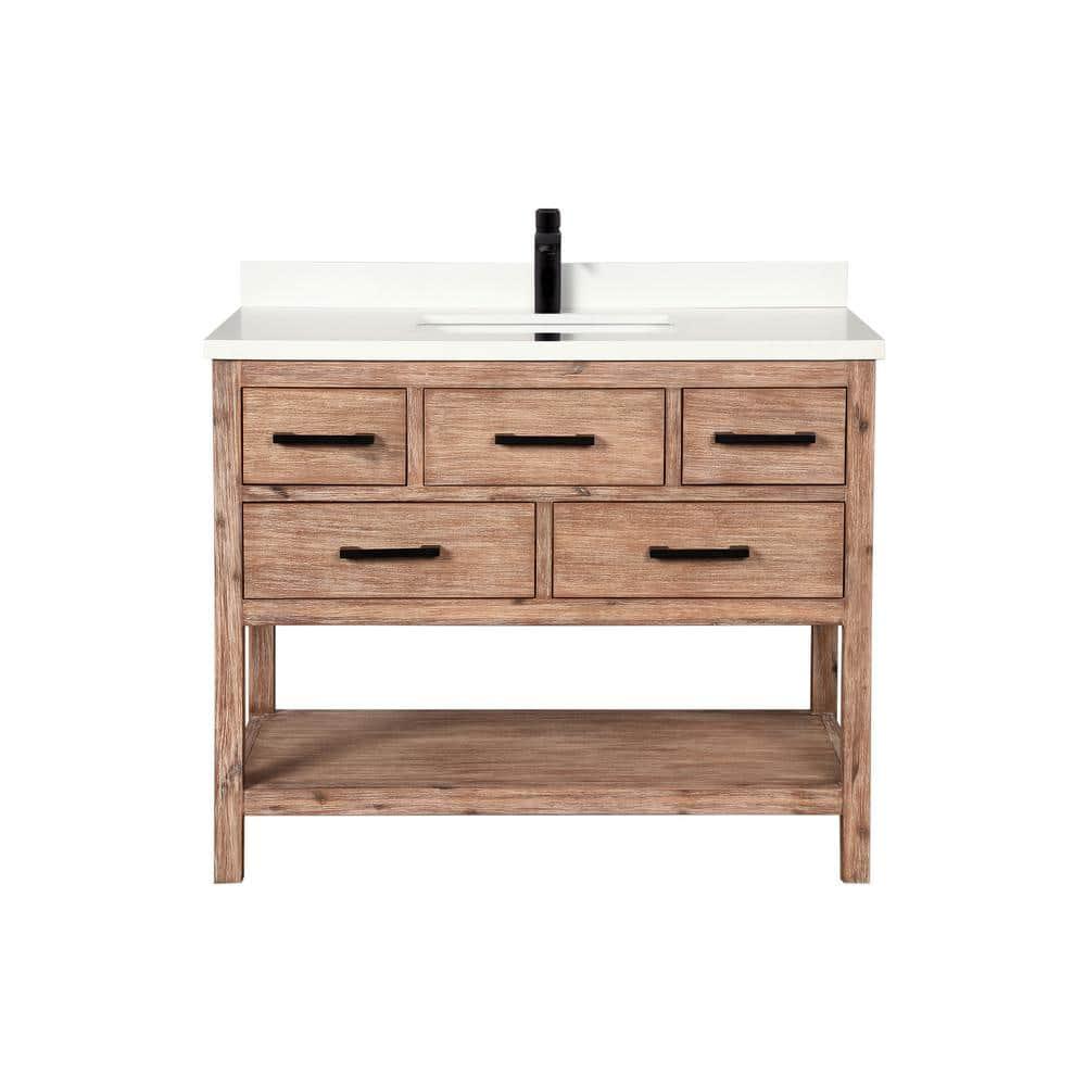 Ari Kitchen & Bath Betty 42'' Single Bathroom Vanity with Quartz Top