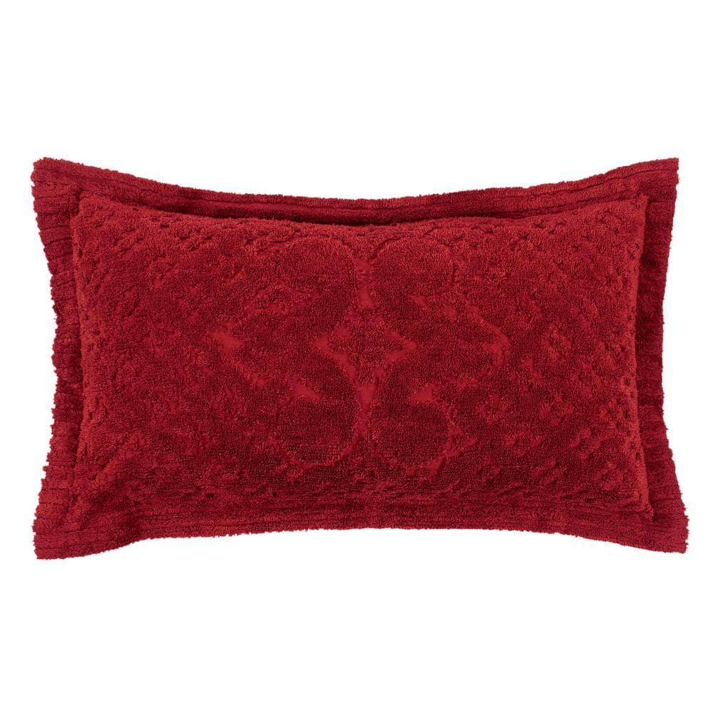 King Ashton Collection 100% Cotton Tufted Unique Luxurious Medallion Design Pillow Shams Burgundy - Better Trends