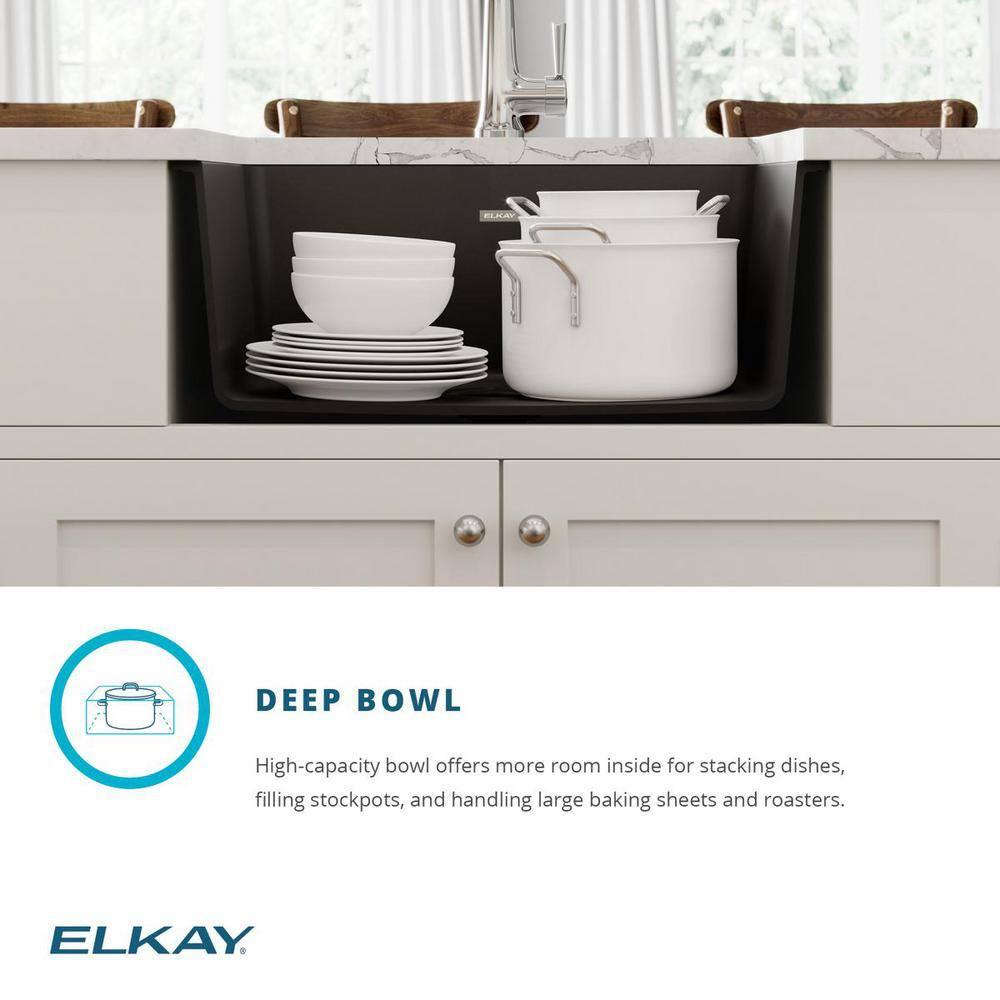 Elkay Quartz Classic 24-5/8" x 18-1/2" x 9-1/2" Single Bowl Undermount Sink, Graphite
