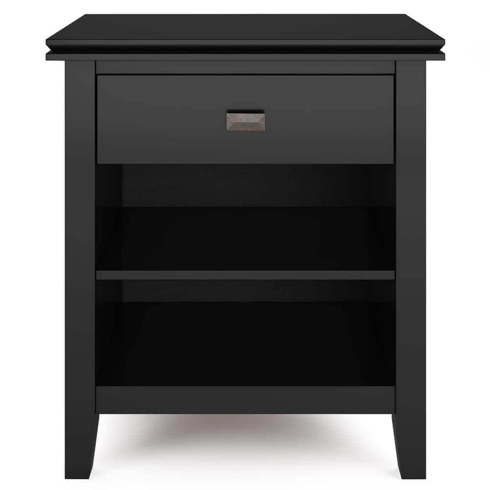 Simpli Home Artisan 24"W Solid Wood Nightstand with Drawer and Shelves & Reviews | Wayfair