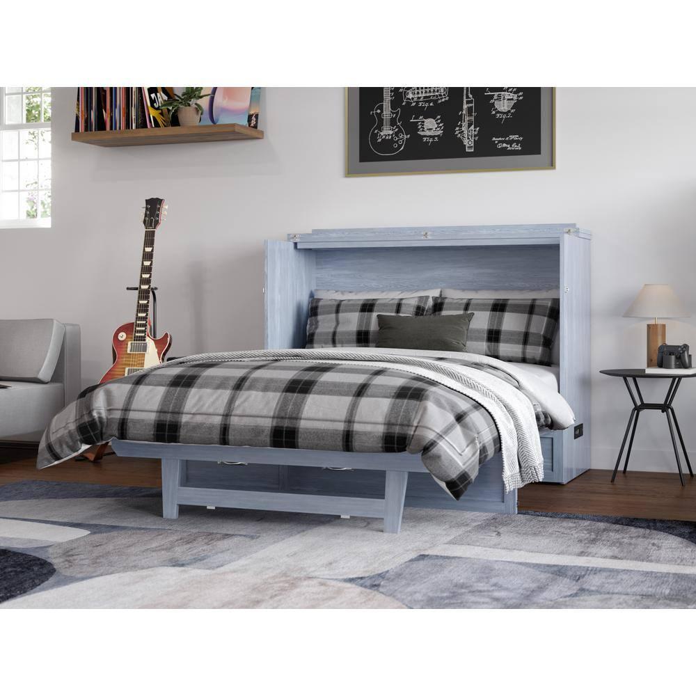 AFI Northfield Driftwood Full Solid Wood Murphy Bed Chest