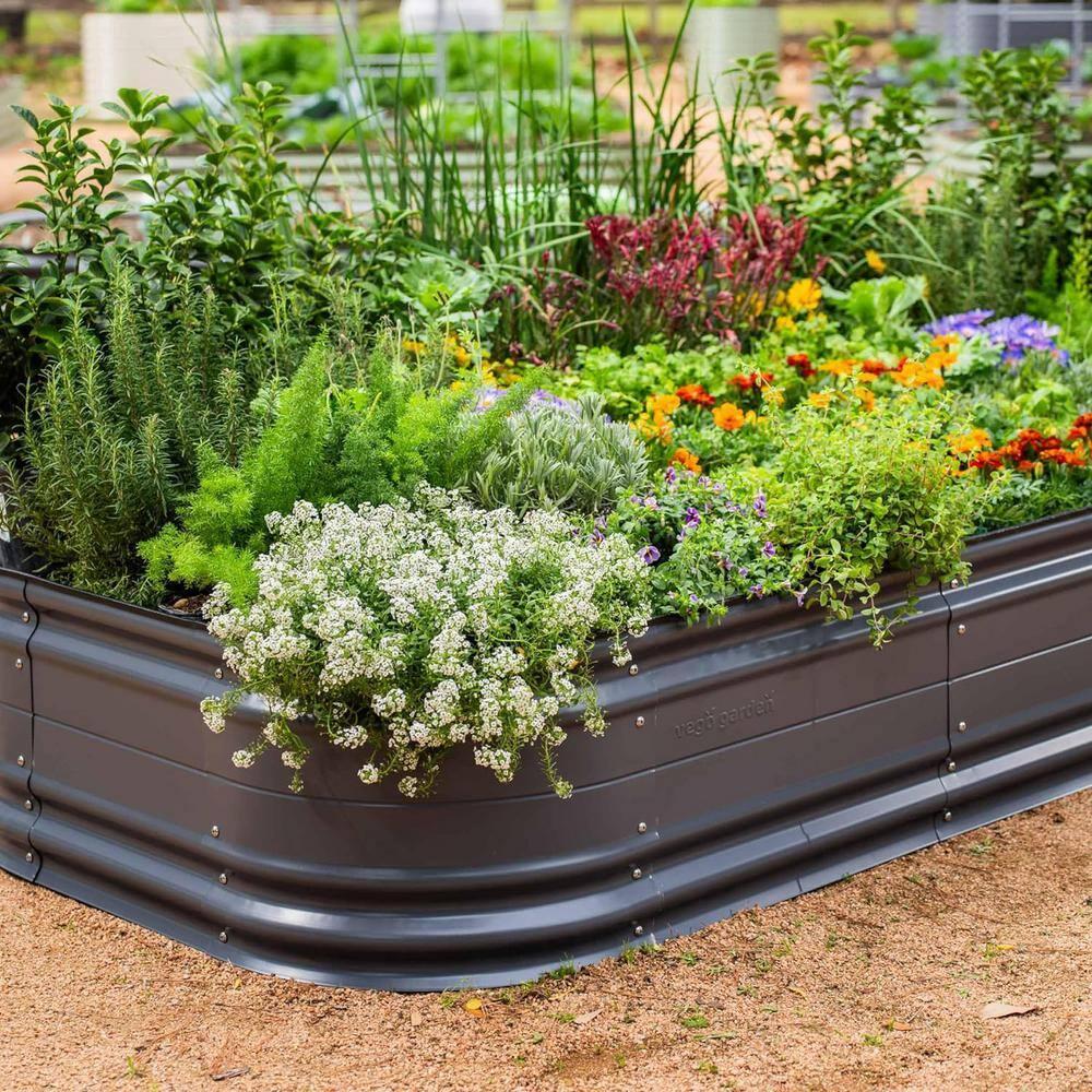 Vego Garden Novel 17" Tall 6 In 1 Modular Metal Outdoor Raised Garden Bed