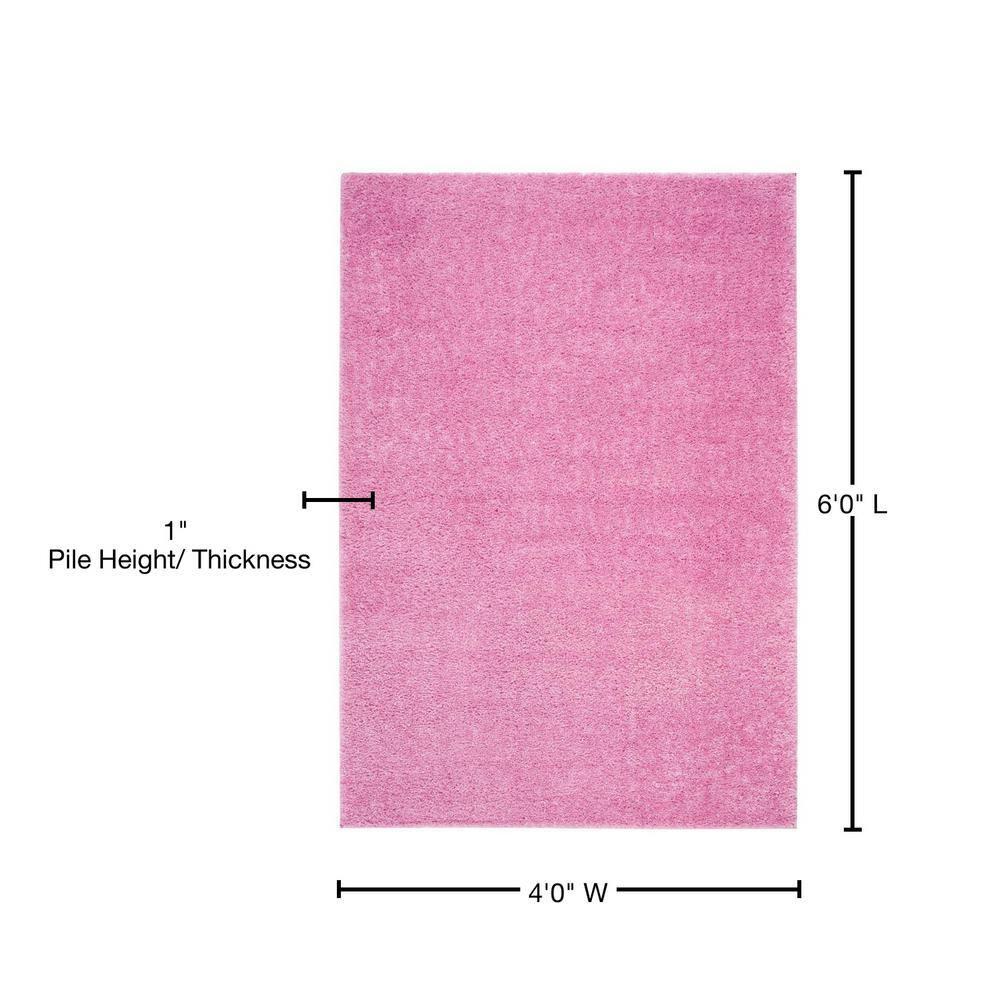 August Shag 900 AUG900 Power Loomed Indoor Area Rug - Pink - 4'x6' - Safavieh