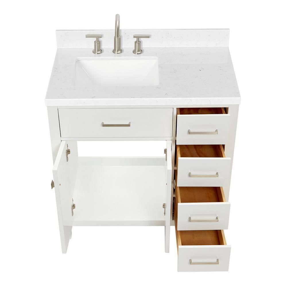Ariel H036slcqrvo Bristol 36" Free Standing Single Basin Vanity Set - White