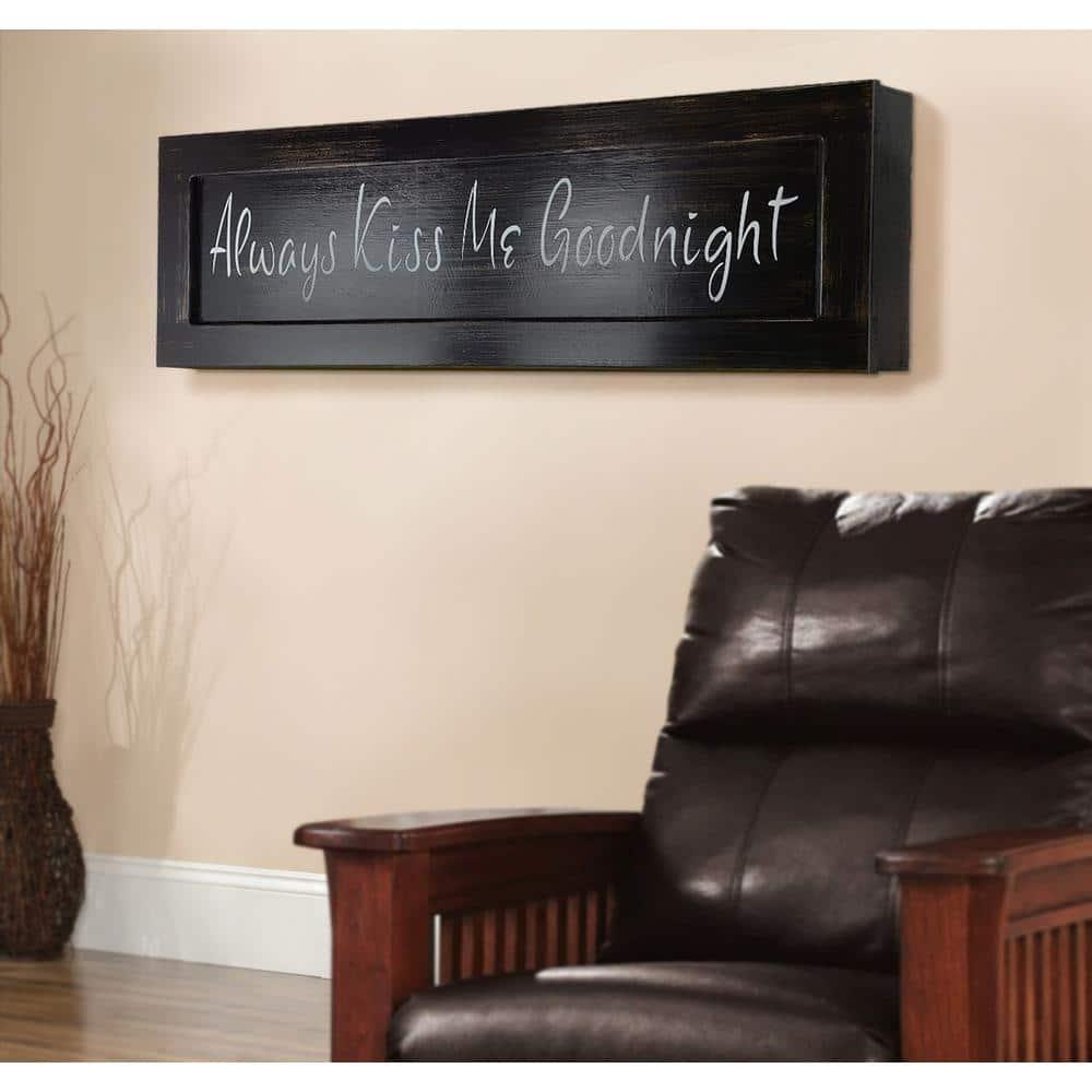 American Furniture Classics Model KISSMEOTBB Always Kiss Me Goodnight Over the Bed Wall Décor with Hidden, Locking Gun Compartment