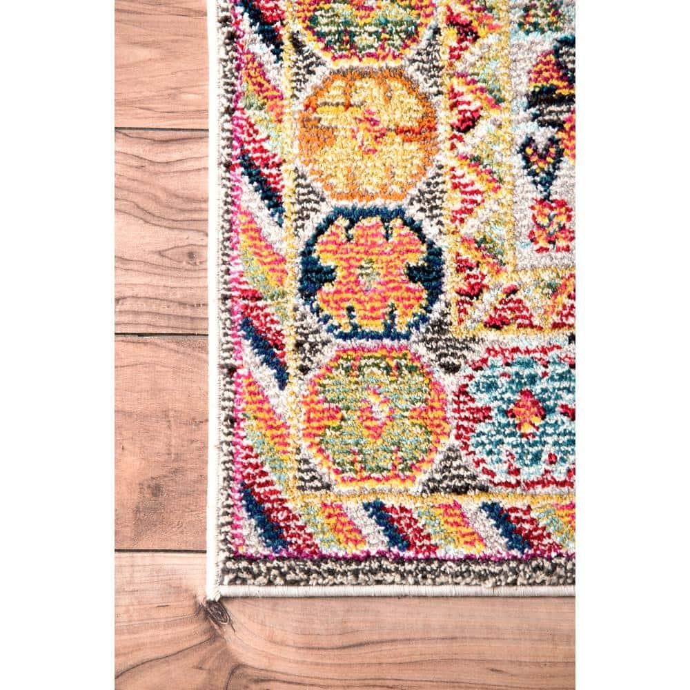4'x6' Vintage Erline Area Rug Black - nuLOOM: Medallion Pattern, Low Pile, Polypropylene, Indoor Use, Rectangle Shape
