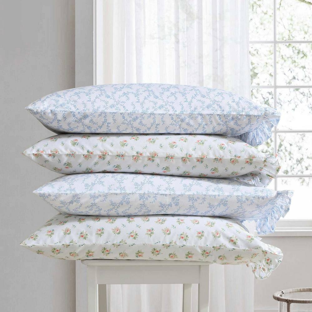 Laura Ashley Evie Laura Ashley Printed Cotton Percale 2 Piece Pillowcase Set
