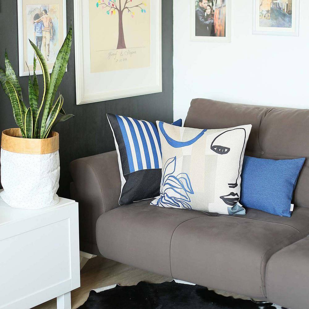 Boho-Chic Set of 2 Handcrafted Decorative Throw Pillow Cover Abstract Jacquard 18" x 18" Multi-Color Square Pillowcase for Couch, Bedding