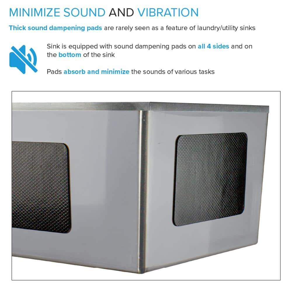 TFH-3622-SS 36'' L x 22'' W Free Standing Laundry Sink with Faucet