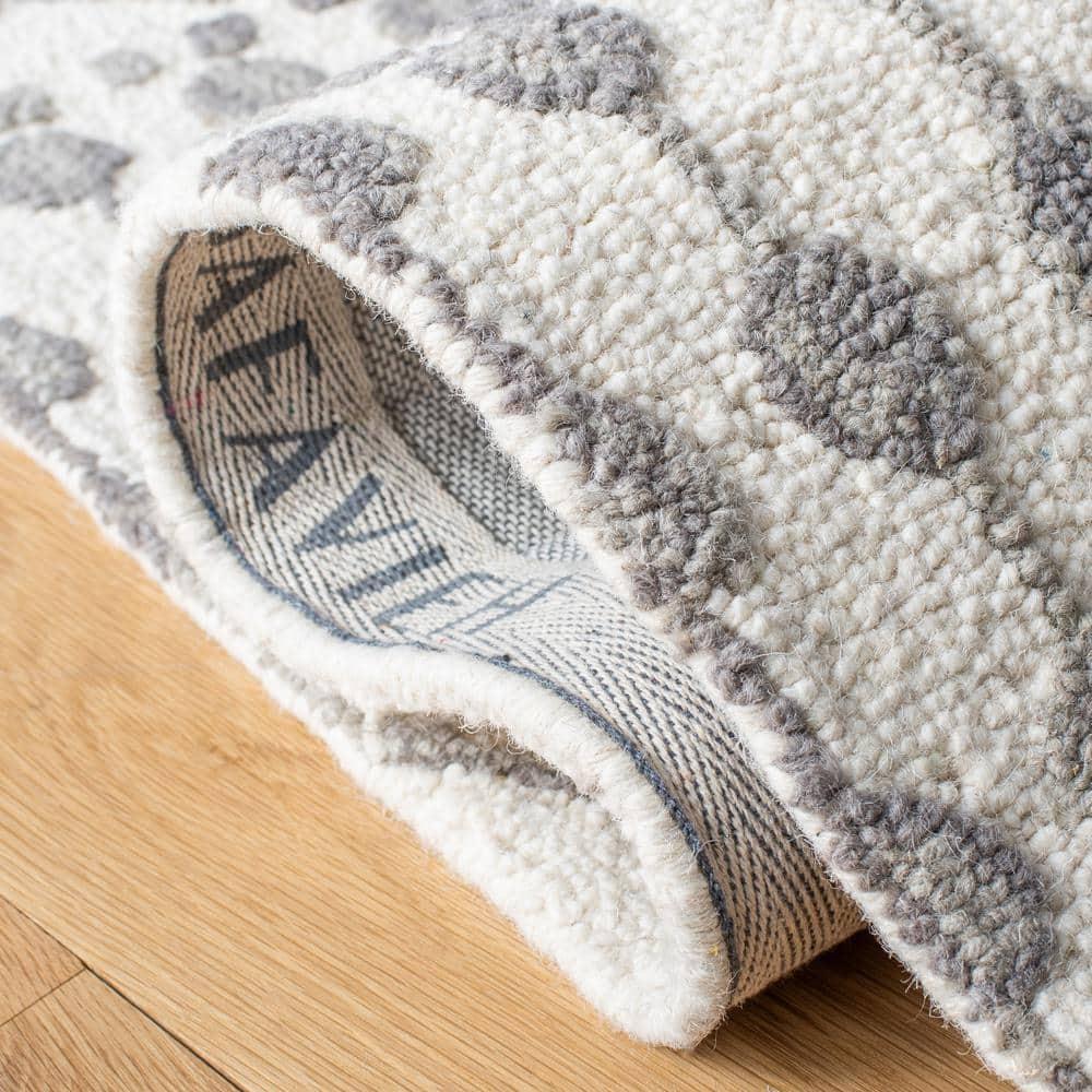 SAFAVIEH Blossom Aspen Geometric Wool Area Rug, Ivory/Grey, 10' x 14'