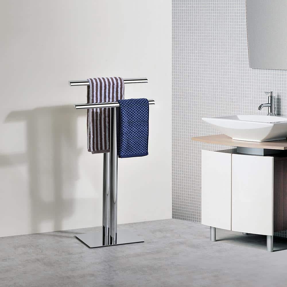 2 Tier Freestanding Towel Rack, Bathroom Standing Towel Racks, Hand Towel Holder - Towels Stand