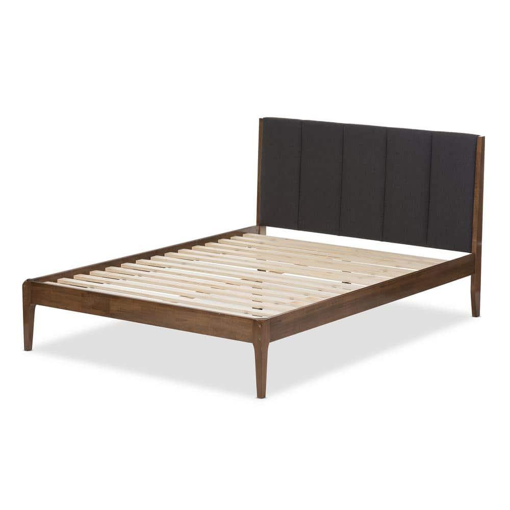 Baxton Studio Ember Mid-Century Platform Bed, Multiple Sizes, Multiple Colors