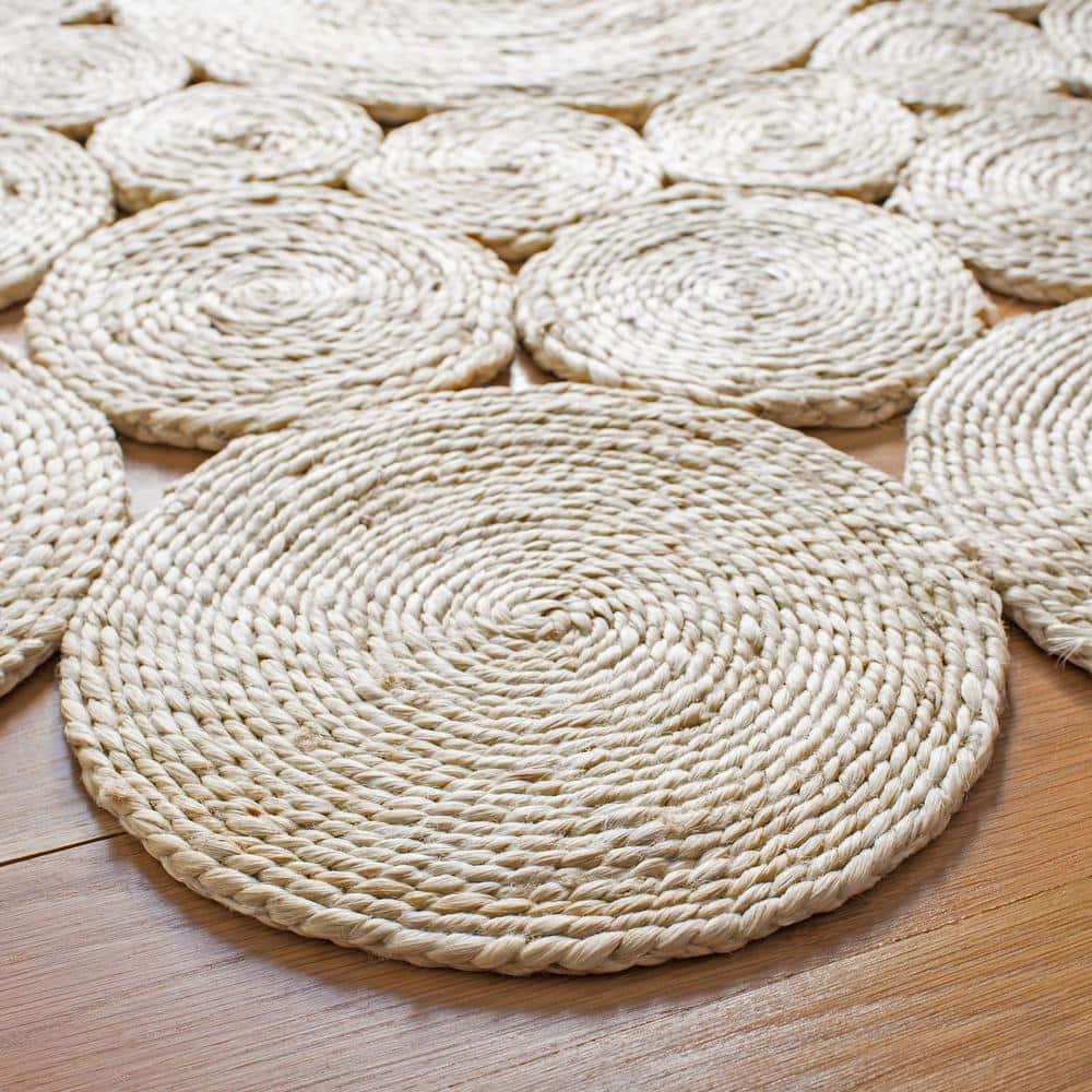 Natural Fiber NF363 Hand Woven Area Rug - Ivory - 7' round - Safavieh.