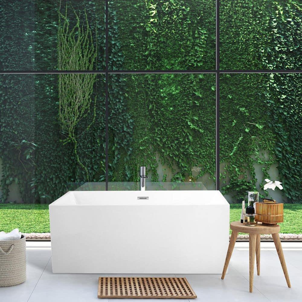 Persephone 59.1'' x 29.5'' Freestanding Soaking Acrylic Bathtub