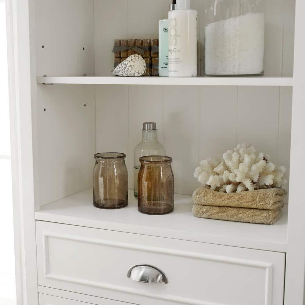 Crosley Lydia Contemporary Linen Cabinet in White
