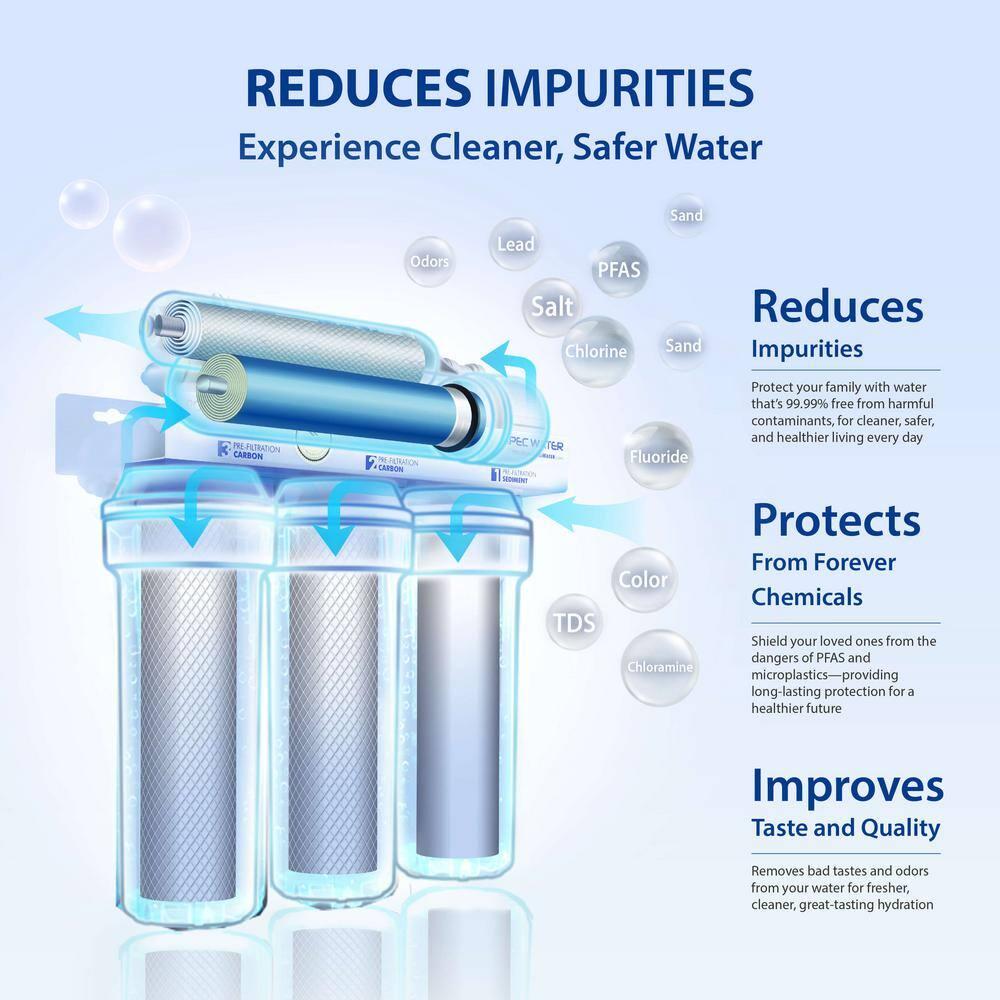 APEC Water Systems ROES-50 Essence Series Top Tier 5-Stage WQA Certified Ultra Safe Reverse Osmosis Drinking Water Filter System with Extra High Capacity Pre-Filter Set Stage 1-3 RO Value Bundle