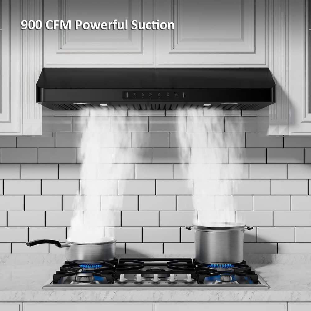 IKITCHEN VIKIO 30" 900 CFM Ducted Under Cabinet Range Hood With Intelligent Control C01-30-BSS
