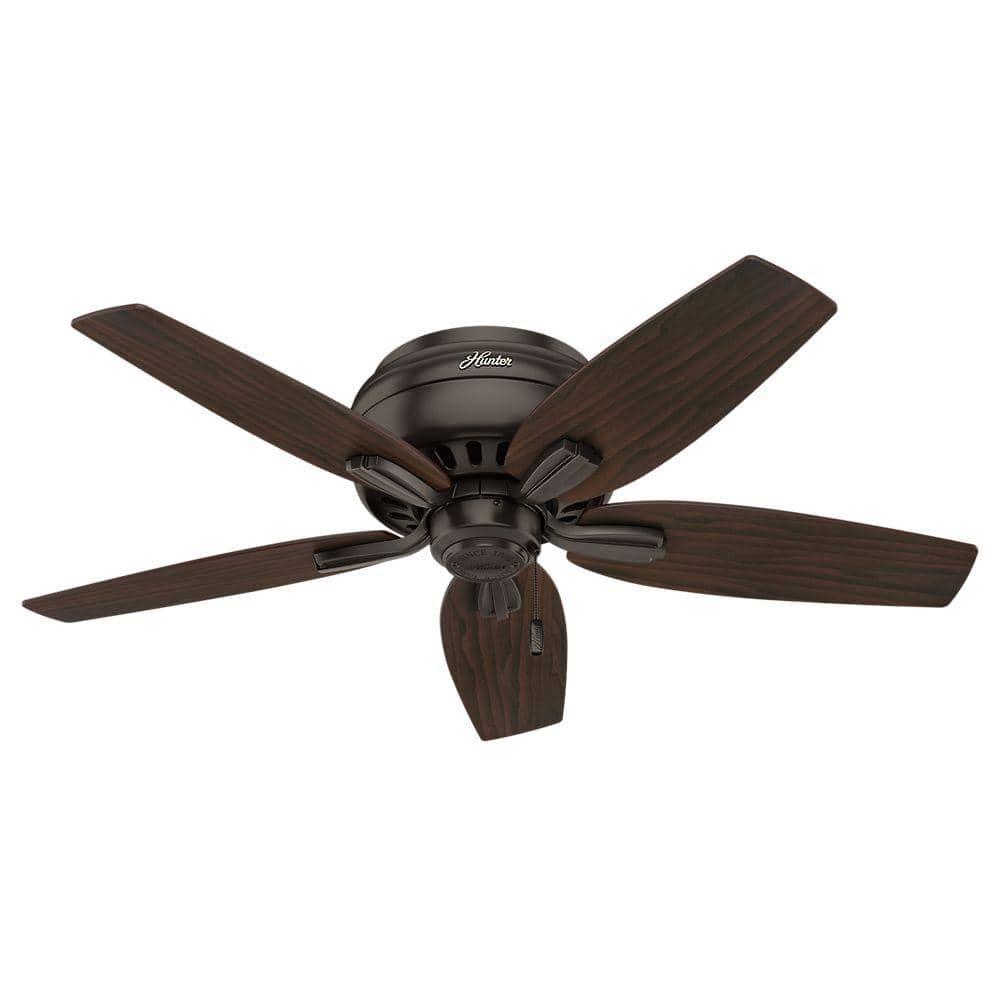 Hunter Fan Newsome 42" 5 - Blade Traditional Flush Mount Indoor Ceiling Fan with Lights and Pull Chains