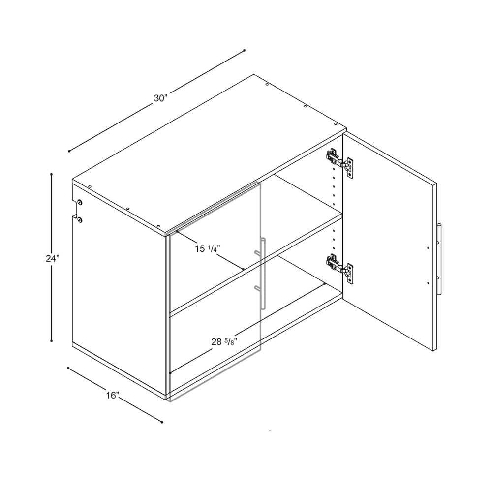 Prepac HangUps 6 Piece 120" Wall Mounted Garage Cabinet Set in White