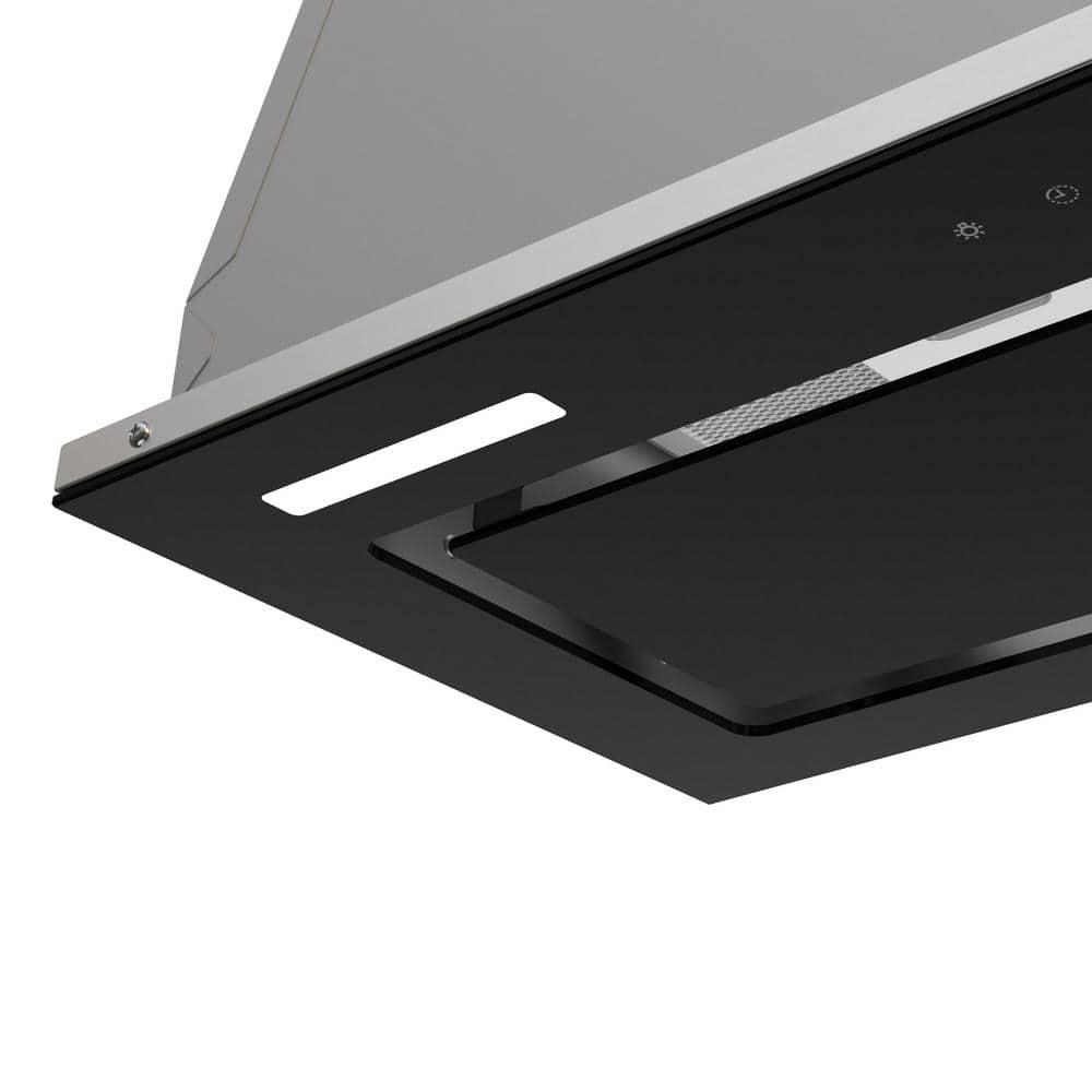 Streamline 36 In. T-11503-1-DL Isernia Ductless Insert 350 CFM Range Hood In Glossy Black With Mesh Filters, Touchpad Control, LED Lights