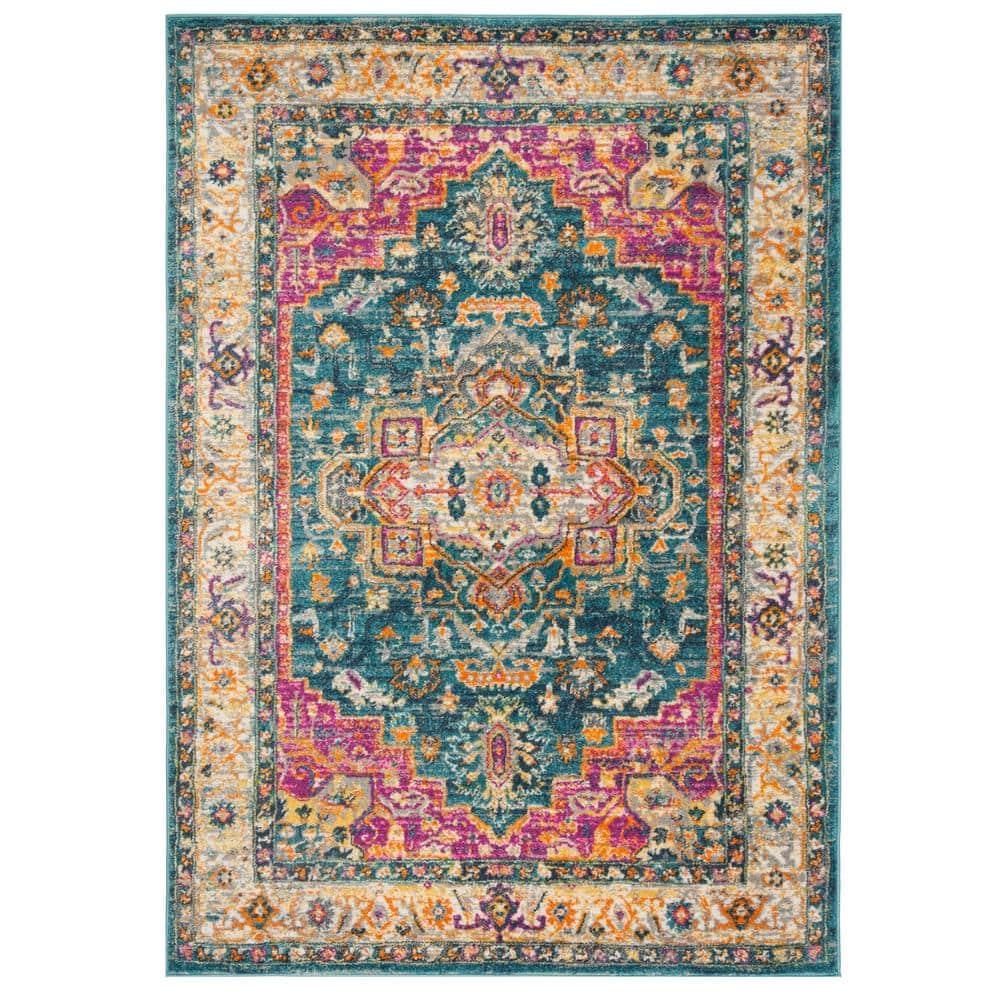 Madison 200 MAD202 Power Loomed Indoor Area Rug - Blue/Multi - 4'x6' - Safavieh