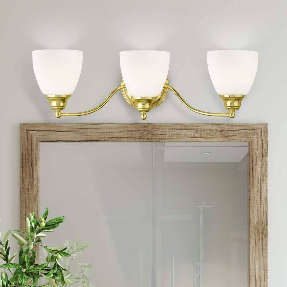 Livex Lighting Somerville 3 - Light Vanity in  Polished Brass