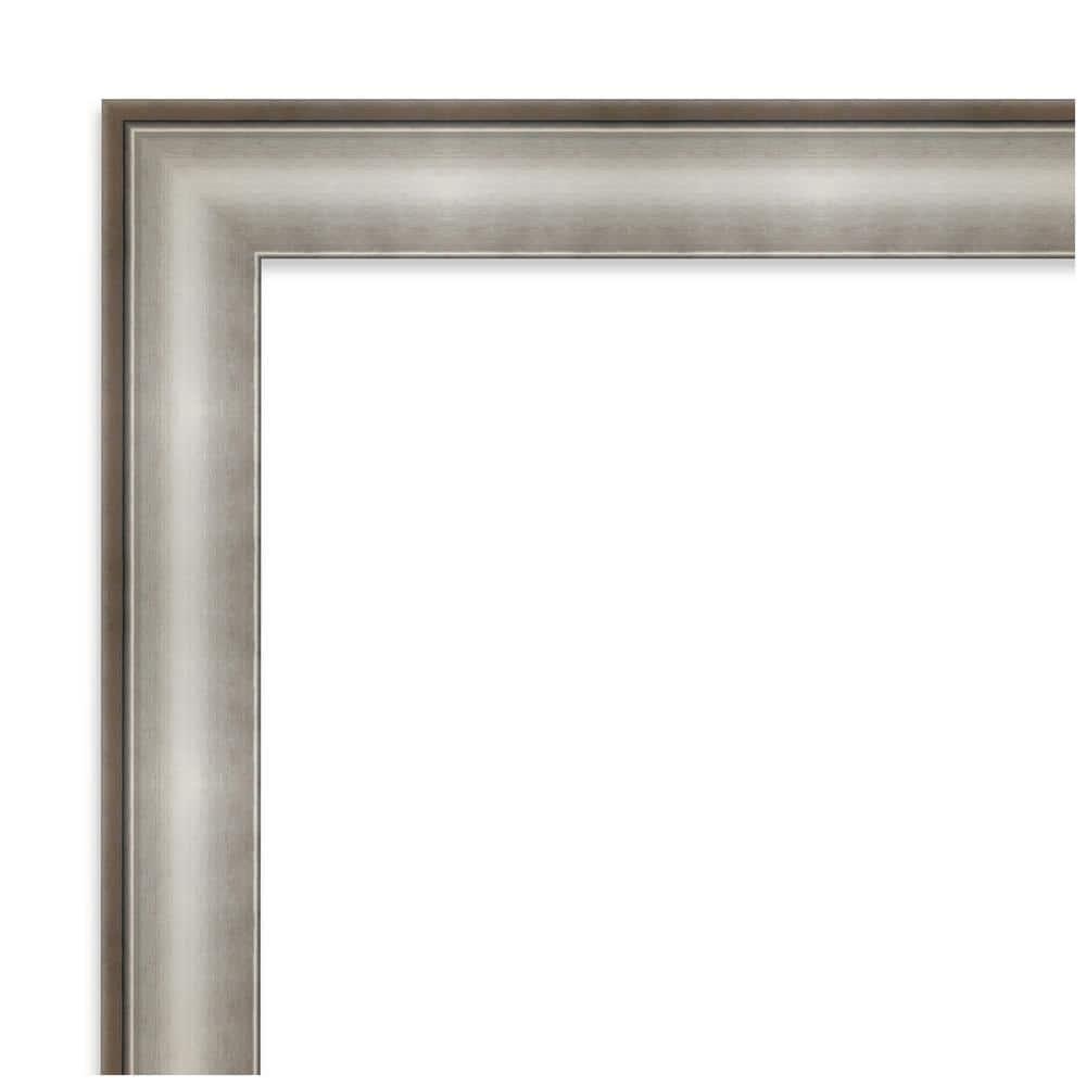 Amanti Art Beveled Bathroom Wall Mirror - Imperial Frame Imperial Silver Outer Size: 41 x 29 in Silver