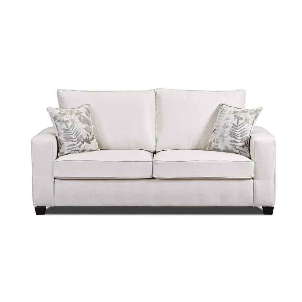 Furniture Classics Relay Linen Sofa Sleeper with Two Throw Pillows