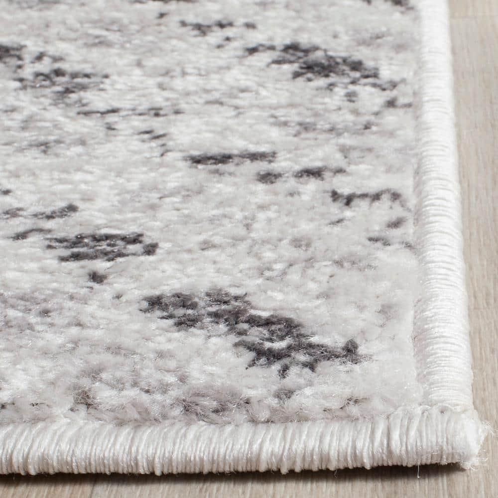 Adirondack ADR104 Power Loomed Area Rug - Ivory/Charcoal - 4'x4' - Safavieh.