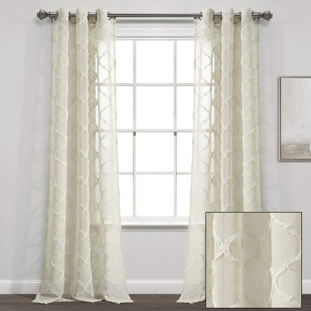 Lush Decor Avon Trellis Sheer Trellis Sheer Curtain Panels (Set of 2)