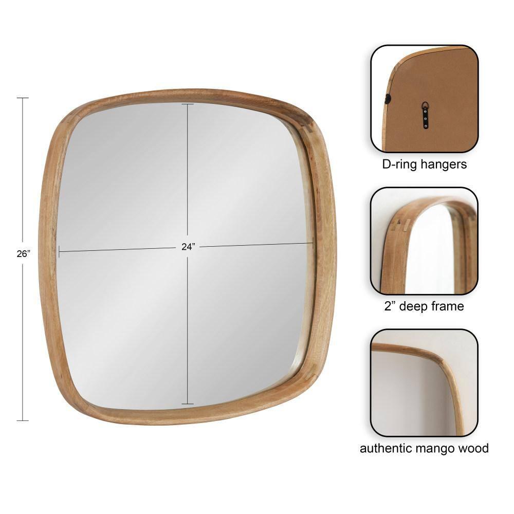 Kate and Laurel Prema Framed Wall Mirror, 26x26, Natural