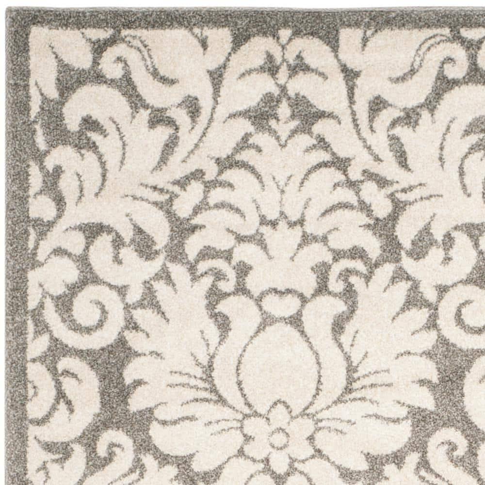 SAFAVIEH Amherst Rosabel Geometric Area Rug, Dark Grey/Beige, 6' x 9'