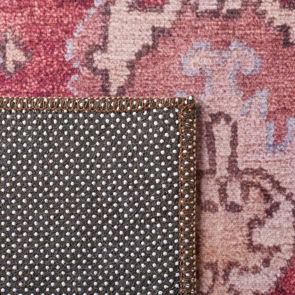 Tucson TSN106 Power Loomed Machine Washable Area Rug - Red/Beige - 4'x6' - Safavieh.