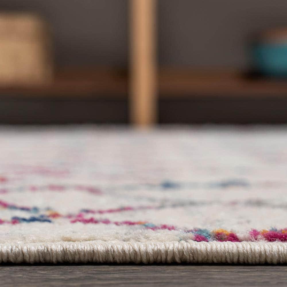 JONATHAN Y Moroccan HYPE Boho Vintage Diamond Ivory/Multi 3 ft. x 5 ft. Area Rug